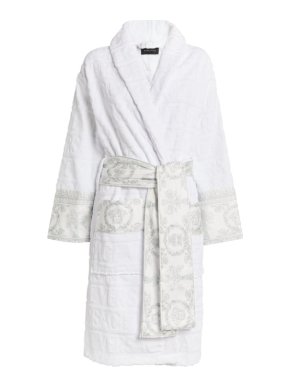 Versace Unisex White Baroque Bathrobe