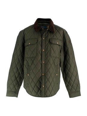 Polo Ralph Lauren Khaki Quilted Corduroy-Collar Jacket