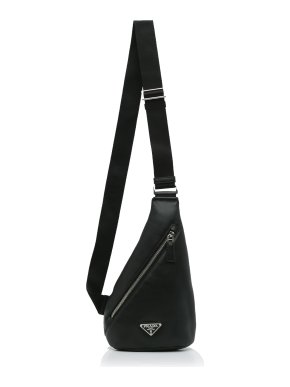 Prada Black Leather Sling Bag 1