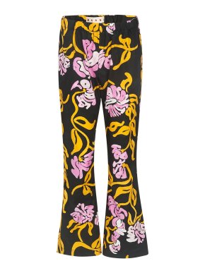Marni Black Patterned Elasticated Waistband Trousers