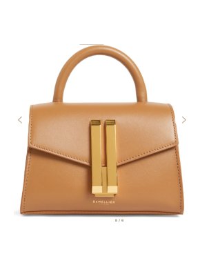 Demellier Deep Toffee Nano Leather Montreal Bag