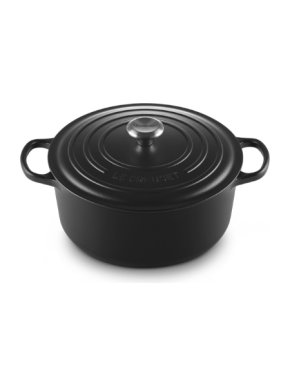 Le Creuset Black Cast Iron Round Casserole Dish