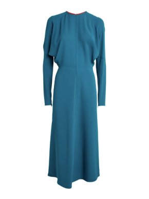 Victoria Beckham Teal Dolmain Midi Dress
