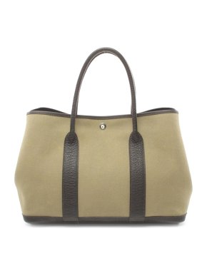 Hermes Beige Toile Officier Negonda Garden Party 36 Tote Bag