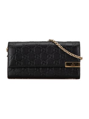 Gucci Black Guccissima Wallet On Chain