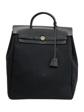 Hermes Black Toile Herbag GM Backpack