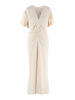 Victoria Beckham Ivory Fluid Cady Dress