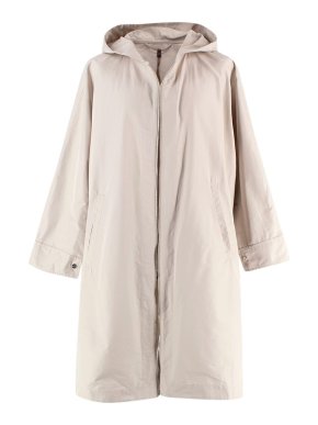 Max Mara Beige The Cube Hooded A-Line Raincoat