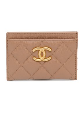 Chanel Beige Caviar Leather CC Card Holder