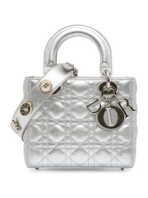 Dior Silver Small Metallic Lucky Badges My Lady Dior