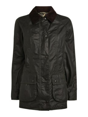 Barbour Army Green Beadnell Waxed Jacket