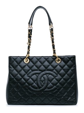 Chanel Black Caviar Leather Grand Shopping Tote