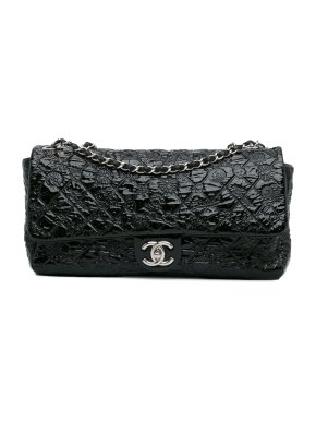 Chanel Black Patent Leather Jumbo Lucky Symbols Flap Bag