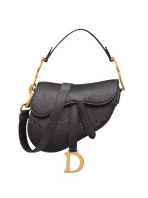 Dior Black Saddle Bag with Strap