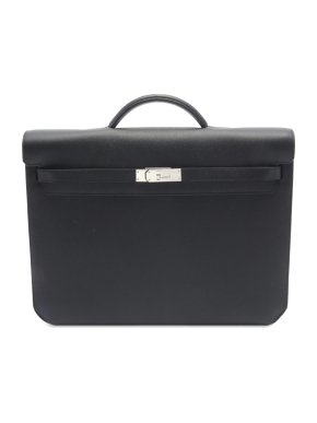 Hermes TBlack ogo Kelly Depeches 36