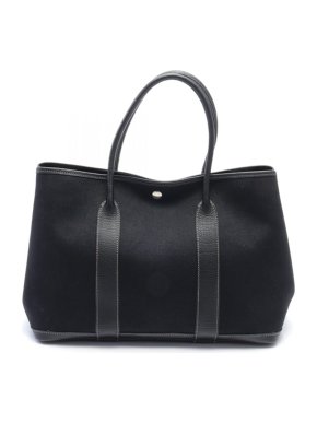 Hermes Black Toile and Negonda Garden Party 36 Tote
