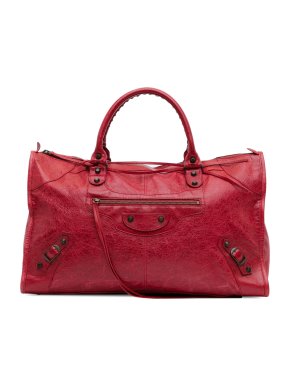 Balenciaga Red Motocross Classic City Bag