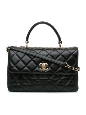 Chanel Black Lambskin Medium Trendy Flap Bag
