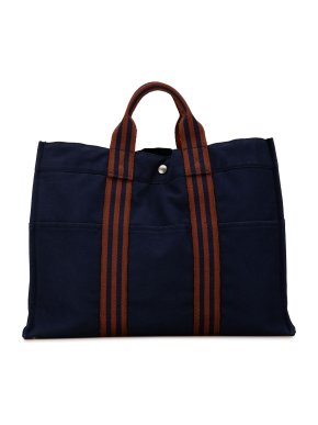 Hermes Navy Fourre Tout MM Tote Bag