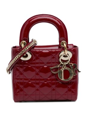 Dior Burgundy Patent Leather Mini Lady Dior