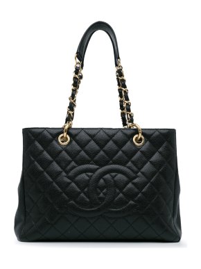 Chanel Black Caviar Leather Grand Shopping Tote Bag