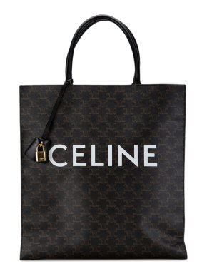 Celine Black Large Triomphe Cabas Vertical Tote Bag