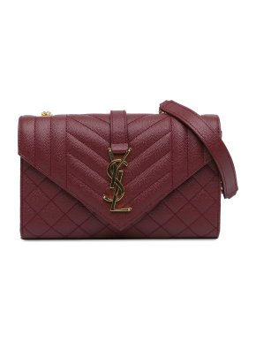 Saint Laurent Burgundy Small Monogram College Bag