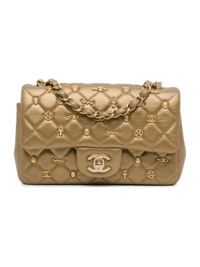 Chanel Bronze Mini Rectangular  Egyptian Amulet Charms Single Flap Bag