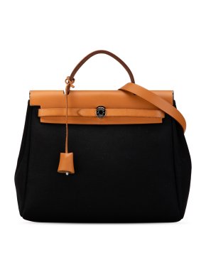 Hermes Black Toile Herbag 31