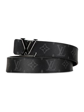 Louis Vuitton Black Monogram Eclipse LV Initiales Reversible Belt