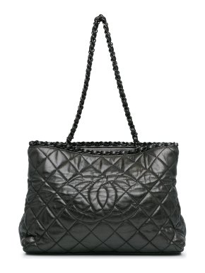 Chanel Black Quilted Aged Calfskin Chain Me Tote