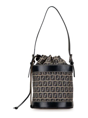 Fendi Brown Zucchino Canvas Bucket Bag