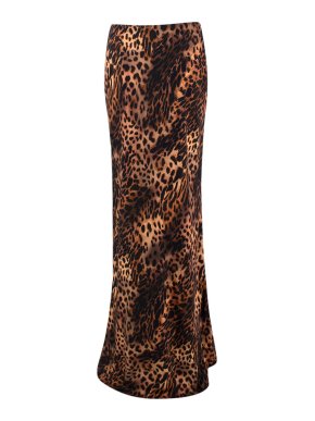 L'Agence Leopard Print Zeta Maxi Skirt