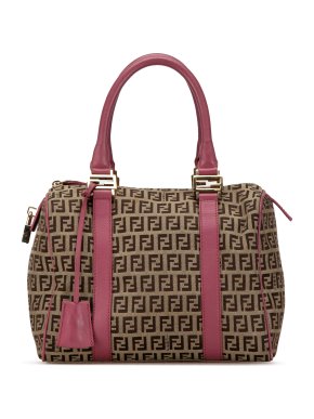 Fendi Zucchino Canvas Boston Bag