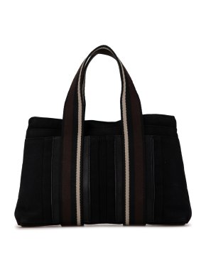 Hermes BLack Canvas Sac Troca Horizontal PM