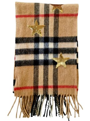 Burberry Kids Star Embellished Check Scarf
