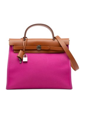 Hermes Pink Toile Herbag Zip 31