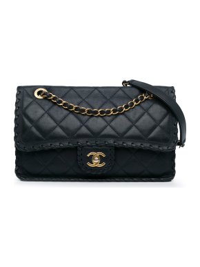 Chanel Navy Medium Happy Stitch Single Flap Bag