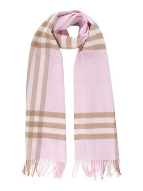 Burberry Pink Cashmere Novacheck Scarf