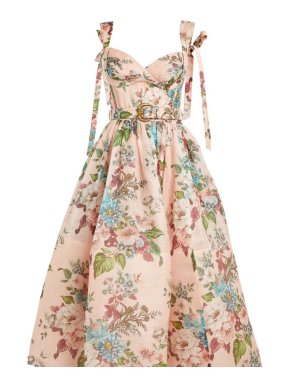 Zimmermann Pink Floral Matchmaker Midi Dress