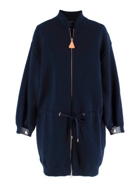 Louis Vuitton Navy Monogram Embossed Zip Jacket