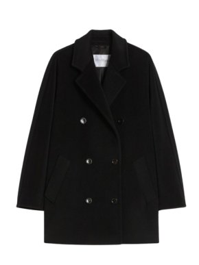 MaxMara Black Oversized Short 101801 Icon Coat