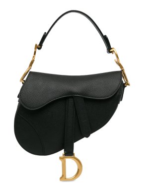 Dior Black Mini Leather Saddle Bag