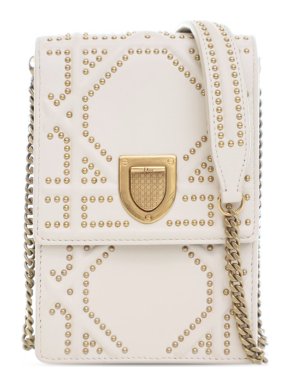 Ivory Lambskin Studded Vertical Diorama