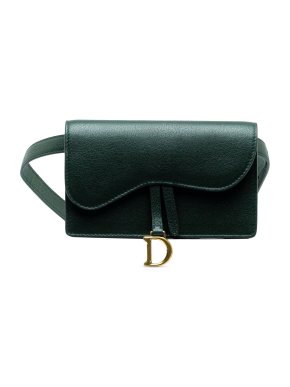 Dior Green Leather Saddle Belt Bag