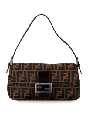 Fendi Brown Zucca  Canvas Baguette