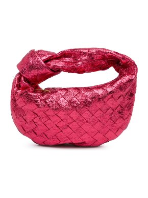 Bottega Veneta Pink Mini Metallic Nappa Intrecciato Jodie