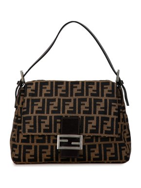 Fendi Brown Zucca Canvas Mamma Forever Baguette Bag