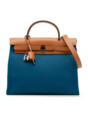 Hermes Blue Toile Herbag Zip 31