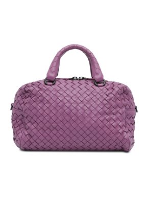 Bottega Veneta Purple Intrecciato Bowling Bag